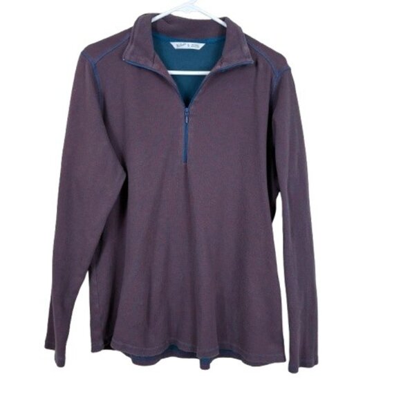 VTG Y2K Woolrich Red Blue Patterned Quarter-Zip Pullover Women’s XL Cottagecore - Picture 1 of 8
